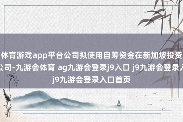 体育游戏app平台公司拟使用自筹资金在新加坡投资建树子公司-九游会体育 ag九游会登录j9入口 j9九游会登录入口首页